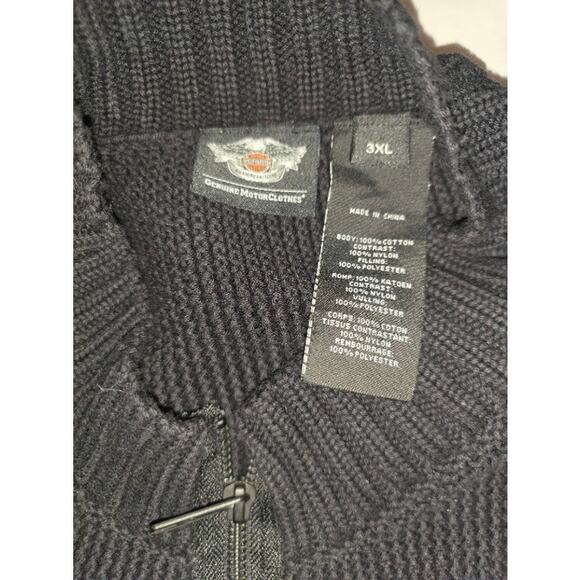 Harley Davidson Men's Overlay Heavyweight Zipper Sweater Jacket/Coat Size 3XL - Picture 5 of 11